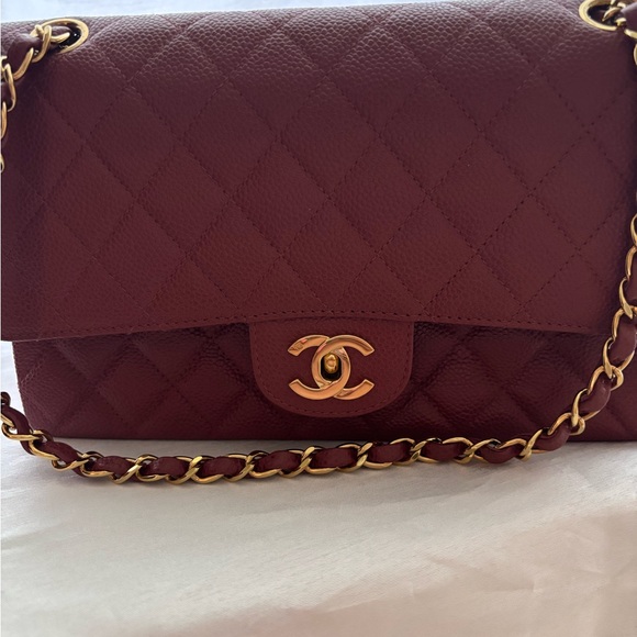 This is an authentic chanel  quilted medium doble flat in bergamot, - Picture 11 of 15